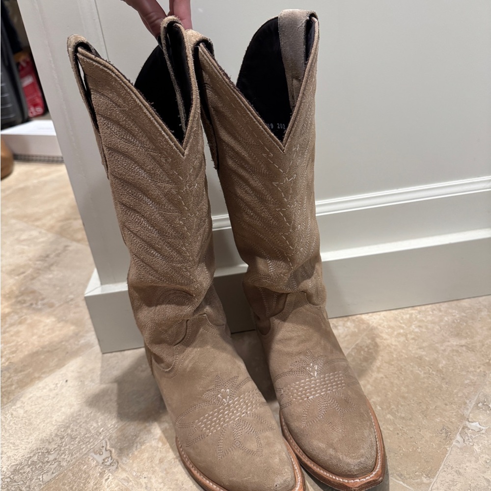 Lane tan suede COWGIRL boots